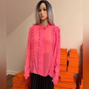 Msgm neon pink blouse. Size 46 fit m/l